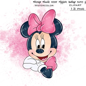 minnie watercolor, mickey watercolor, minnie mouse clipart, mickey mouse clipart, winnie the pooh clipart, minnie mouse png, mickey png image 6