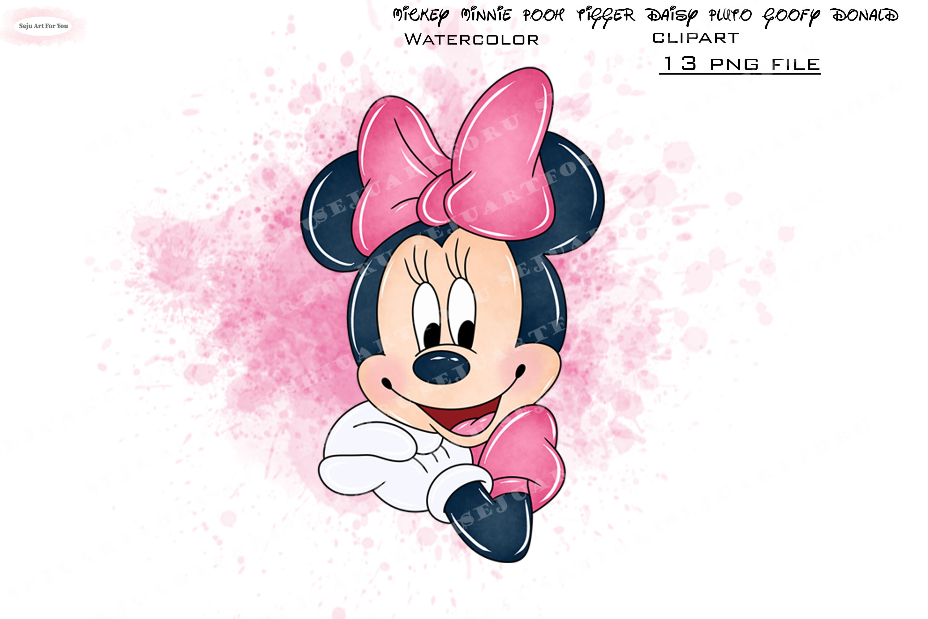 Minnie Watercolor Mickey Watercolor Minnie Mouse Clipart - Etsy