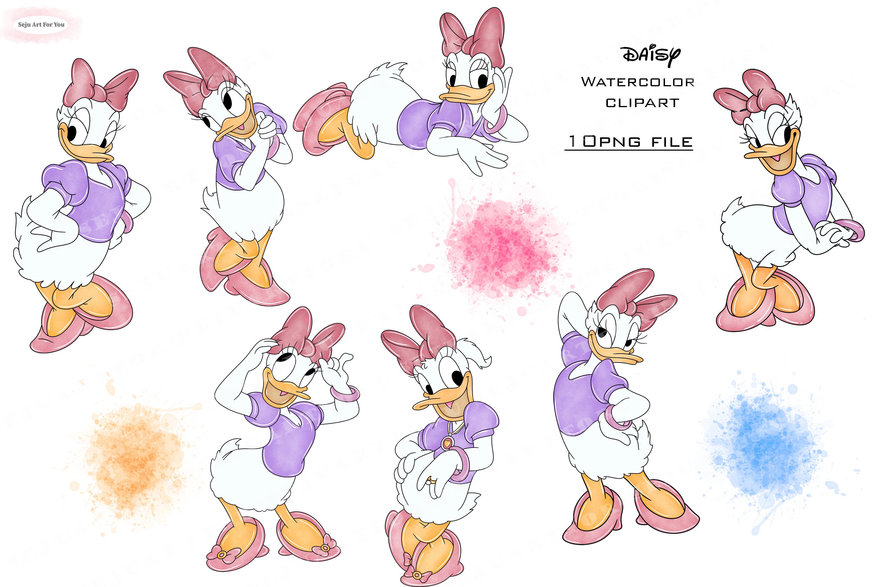 Daisy Duck Clipart Daisy Duck Png Daisy Duck Minnie Mouse Etsy