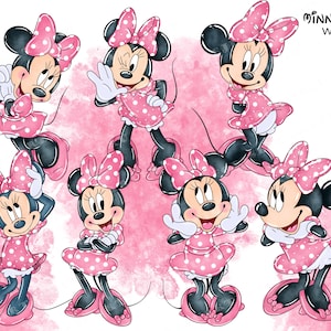 minnie aquarel, minnie mouse clipart, minnie aquarel clipart, minnie mouse png, minnie illustraties, minnie png, minnie mouse, minnie