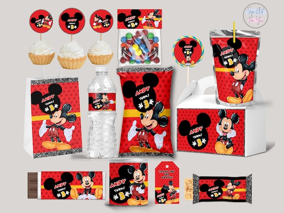 Mickey Mouse birthday party favors bundle, party package birthday party labels party supplies party bundle party kit party decor pintables