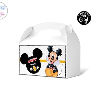 Mickey Mouse birthday gable box template gable boxes birthday gable boxes label surprise box gift box Favor box Editable printable S017