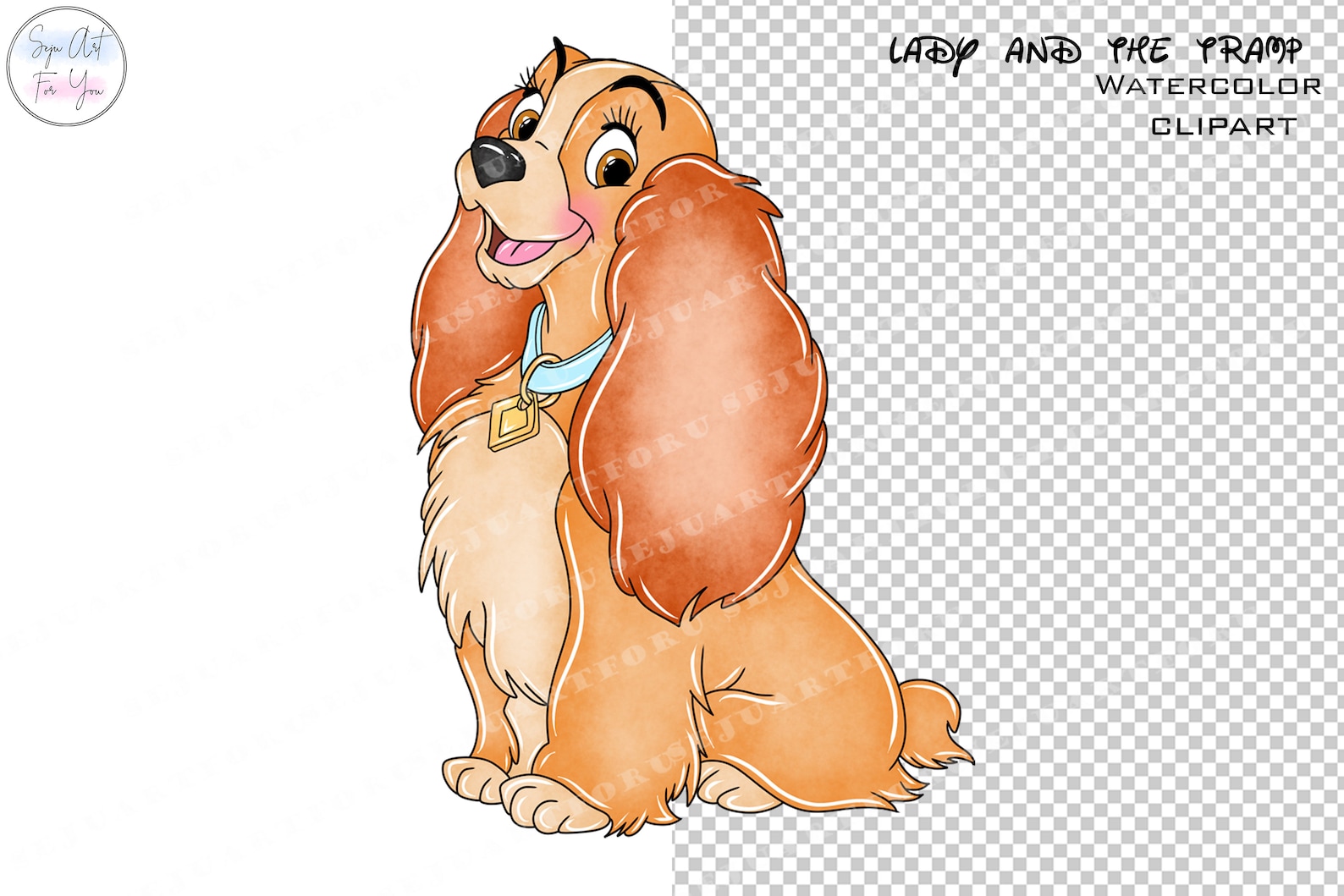 Lady and the Tramp Watercolor Clipart Lady and the Tramp - Etsy