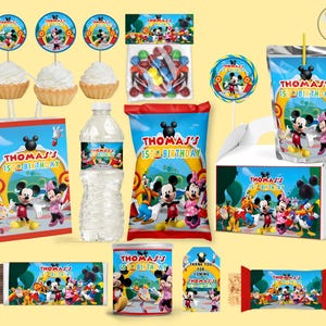 mickey mouse clubhouse birthday party favors bundle, mouse clubhouse party labels party package party supplies party bundle party pintables