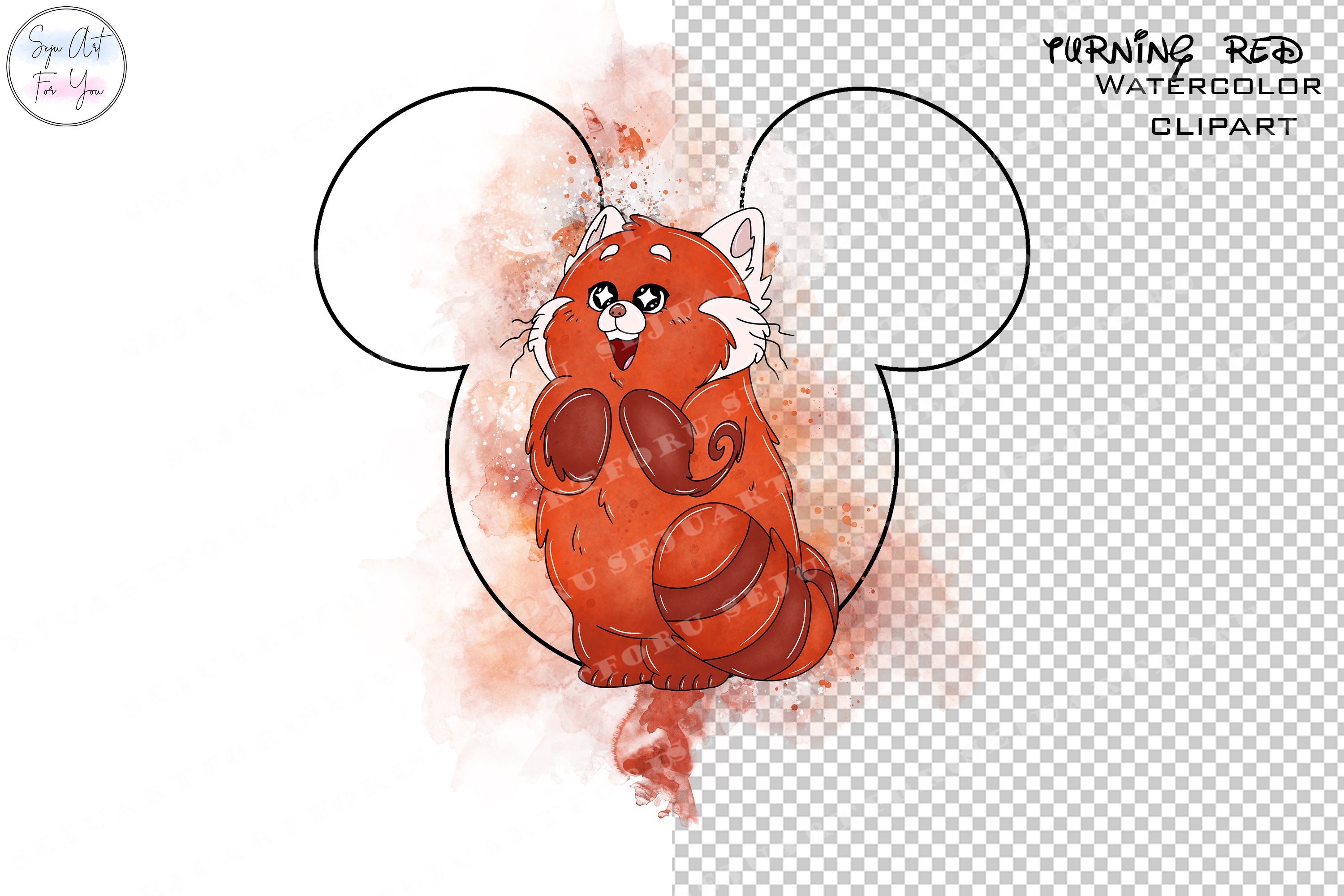 Turning Red Watercolor Clipart, Red Panda PNG (digital Download) - Etsy