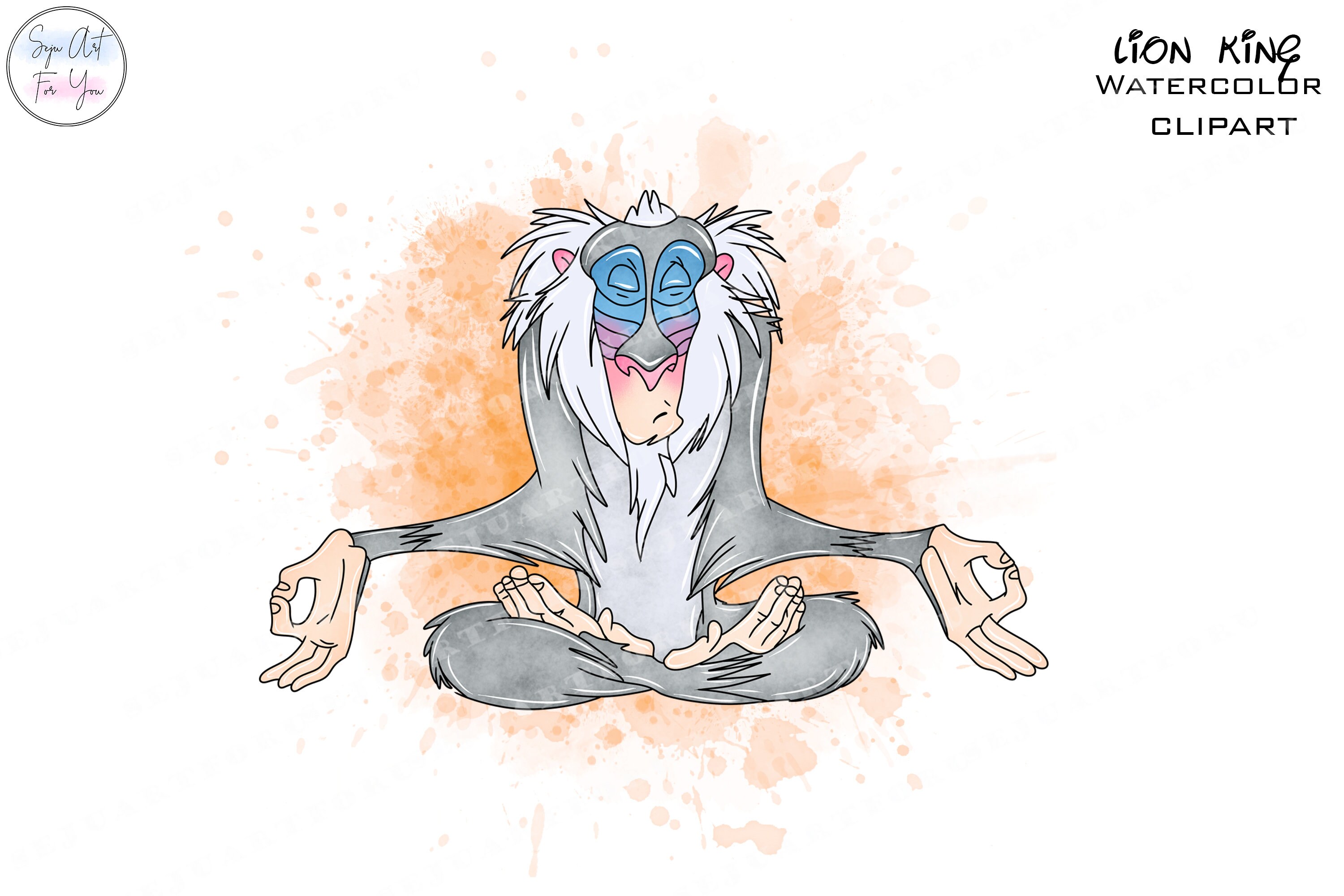 Lion King Watercolor Clipart, Rafiki PNG (digital Download) - Etsy