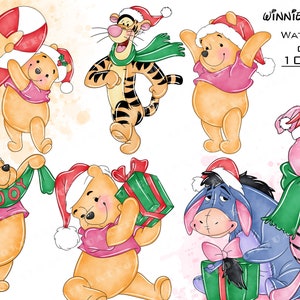 winnie the pooh clipart, winnie the pooh png, winnie pooh clipart, pooh clipart, pooh watercolor, winnie the pooh, Christmas clipart, pooh