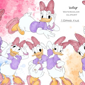 Daisy duck png clipart png clipart bundle clipart aquarelle clipart ensemble cliparts clip art png fichier pépinière Téléchargement numérique utilisation commerciale