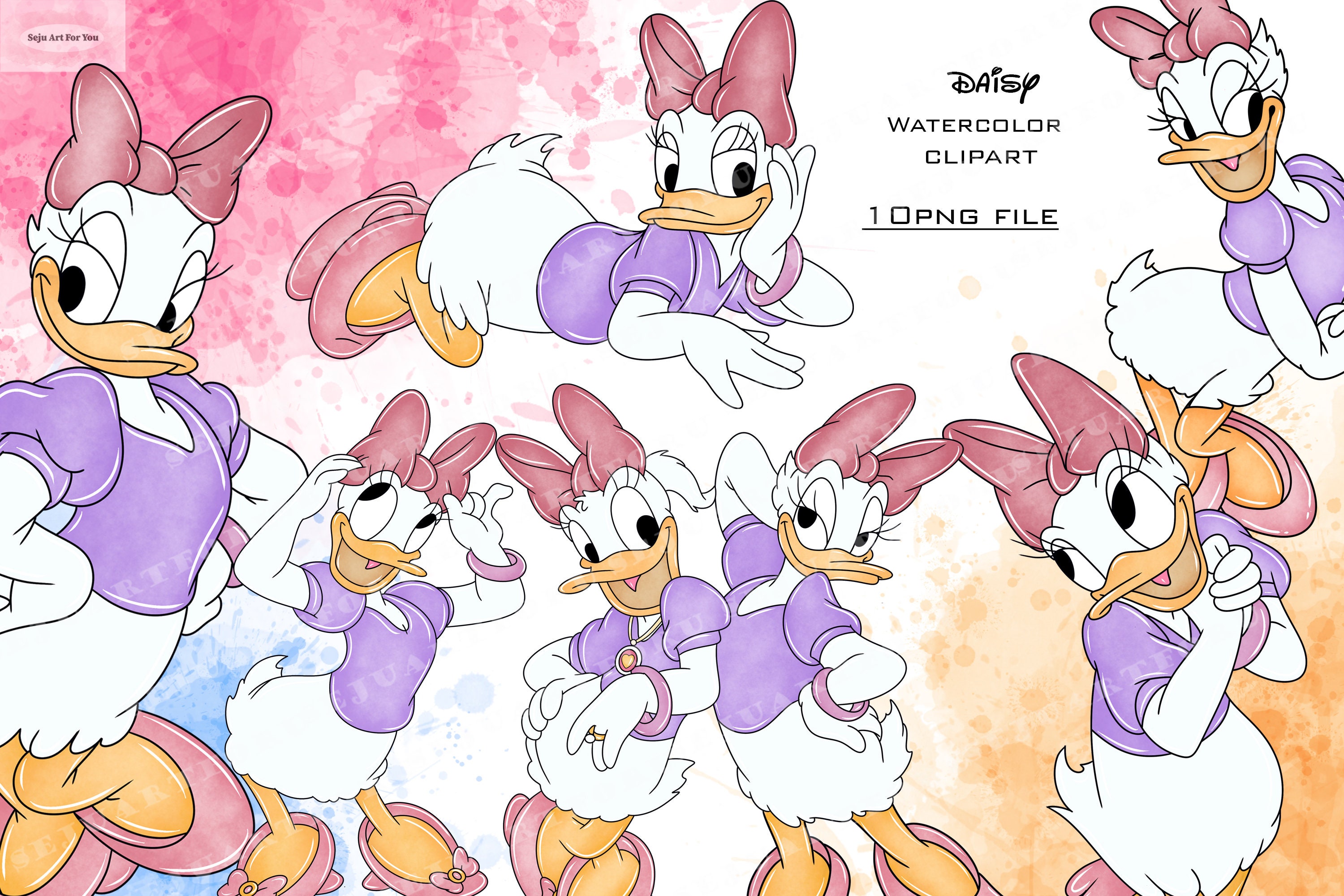 Daisy Duck Clipart Daisy Duck Png Daisy Duck Minnie Mouse Etsy
