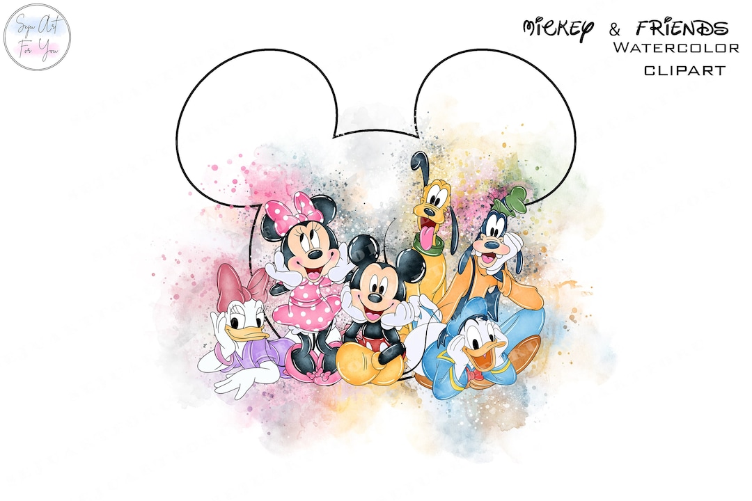 Watercolor Mickey ,watercolor Minnie, Watercolor Donald, Watercolor ...