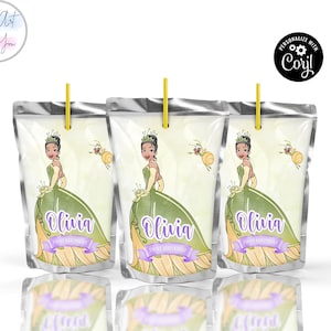 princess tiana birthday caprisun label template capri suns labels capri sun template birthday party caprisun labels Editable printable S005