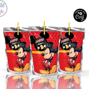 Mickey Mouse caprisun label template capri suns labels capri sun template birthday party favors caprisun labels Editable printable S002