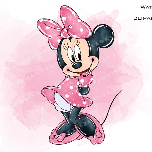Minnie Watercolor Minnie Mouse Clipart Minnie Watercolor - Etsy Ireland