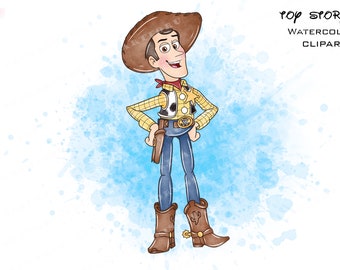 Toy Story Watercolor Clipart, Woody PNG (Digital Download)