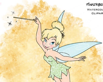tinkerbell watercolor, tinkerbell clipart, tinkerbell clip art, tinkerbell png, tinker bell sublimation, tinkerbell,  fairy tale clipart