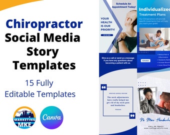 Chiropractor Social Media Content | Editable Canva PT Story Templates | Facebook, Instagram Stories | Chiro Marketing | Chiropractic