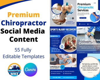 Premium Chiropractor Social Media Content | Chiropractic Editable Templates | Chiro Digital Download | FB, IG, Twitter | Marketing Help