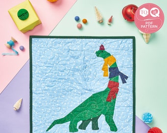 Dinosaur Quilt, Foundation Paper Piecing, Love Patchwork & Quilting, Digital Quilt Pattern, FPP Templates, Instant Download