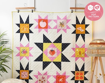 Sawtooth Spotlight Pattern, Quilt Pattern, Love Patchwork & Quilting, Digital Quilt Pattern, Instant Download