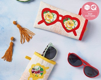 Brillenetuis, Nähen Muster, Brillen Vorlagen, Love Patchwork & Quilten, Digital Quilt Pattern, Sofort Download