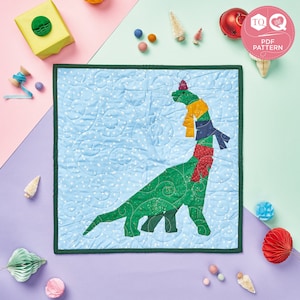 Dinosaur Quilt, Foundation Paper Piecing, Love Patchwork & Quilting, Digital Quilt Pattern, FPP Templates, Instant Download