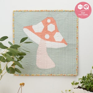 Foundation Paper Pieced Quilt, Toadstool Quilt Pattern, FPP Quilt Pattern, Love Patchwork & Quilting, Digital Pattern, Instant Download