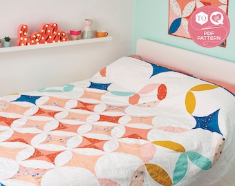 Orange Peel Quilt, Quilt Pattern, Curved Piecing, Love Patchwork & Quilting, Digital Quilt Pattern, Mini Quilt, Instant Download