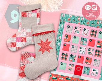 BUNDLE: Christmas, Christmas Patterns, Stockings, Advent Calendar, Love Patchwork & Quilting, Digital Pattern, Instant Download