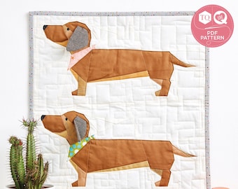 FPP Quilt, Quilt Pattern, Dachshund Pattern, Sewing Pattern, Love Patchwork & Quilting, Digital Quilt Pattern, Jo Carter, Instant Download