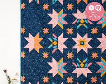 Sawtooth Star Block of the Month, Quilt Pattern, Love Patchwork & Quilting, Digital Quilt Pattern, Wendy Chow, Instant Download