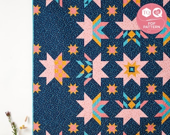 Sawtooth Star Block of the Month, Quilt Pattern, Love Patchwork & Quilting, Digital Quilt Pattern, Wendy Chow, Instant Download