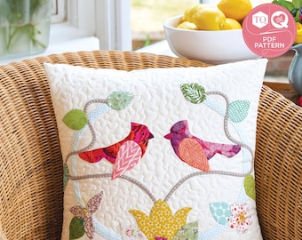 Appliqué Cushion, Spring cushion, PDF Pattern, Digital pattern, Today’s Quilter, Laura Pritchard, Instant Download