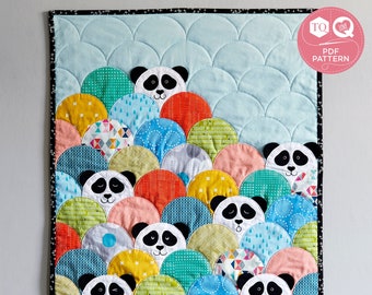 Panda Pop, Clamshell Quilt, Quilt Pattern, Applique Pattern, Love Patchwork & Quilting, Digital Quilt Pattern, Jo Carter, Instant Download