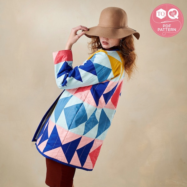 Quilted Jacket Pattern, PATTERNLESS Quilt Coat Tutorial, Mollie Makes, Digital Pattern, Lorna Slessor, Instant Download