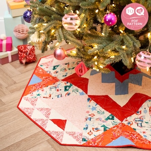 Christmas Tree Skirt Pattern, Sewing Pattern, Love Patchwork & Quilting, Digital Sewing Pattern, Instant Download