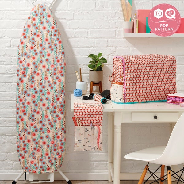 Sewing Room Patterns, Sewing Machine Cover, Ironing Board, Desk Tidy, Digital Pattern, Sewing Patterns, Instant Download