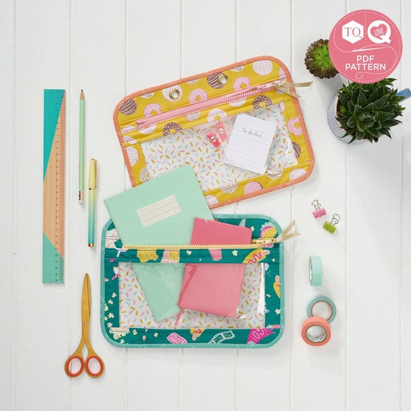 Bolsas para projetos, molde de costura, carteira com zíper, patchwork e quilting, molde de costura digital, download instantâneo