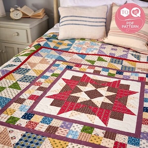 Bem emoldurado, padrão de quilting digital, colcha medalhão, revista Quilter de hoje, Sally Ablett, download instantâneo