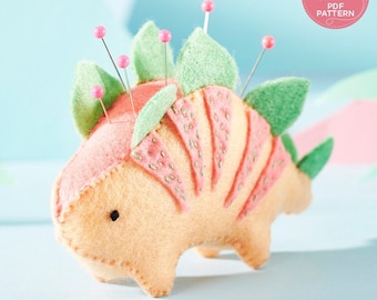 Stegosaurus Pincushion, Digital Pattern, pincushion, Jenny Blair, Instant Download