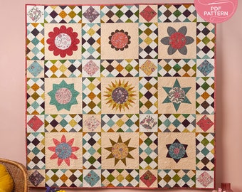 Dutch Circles Sampler, Digital Quilting Pattern, Appliqué Quilt, Today’s Quilter magazine, Paula Hope, Instant Download