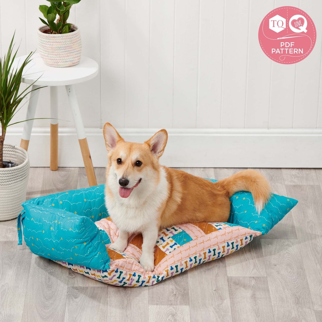 Puppy Love Dog Bed, Sewing Pattern, Storage Baskets, Love Patchwork