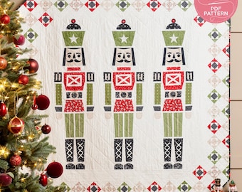 Christmas Nutcrackers, Digital Quilting Pattern, FPP Quilt, Today’s Quilter magazine,  Lynne Goldsworthy, Instant Download