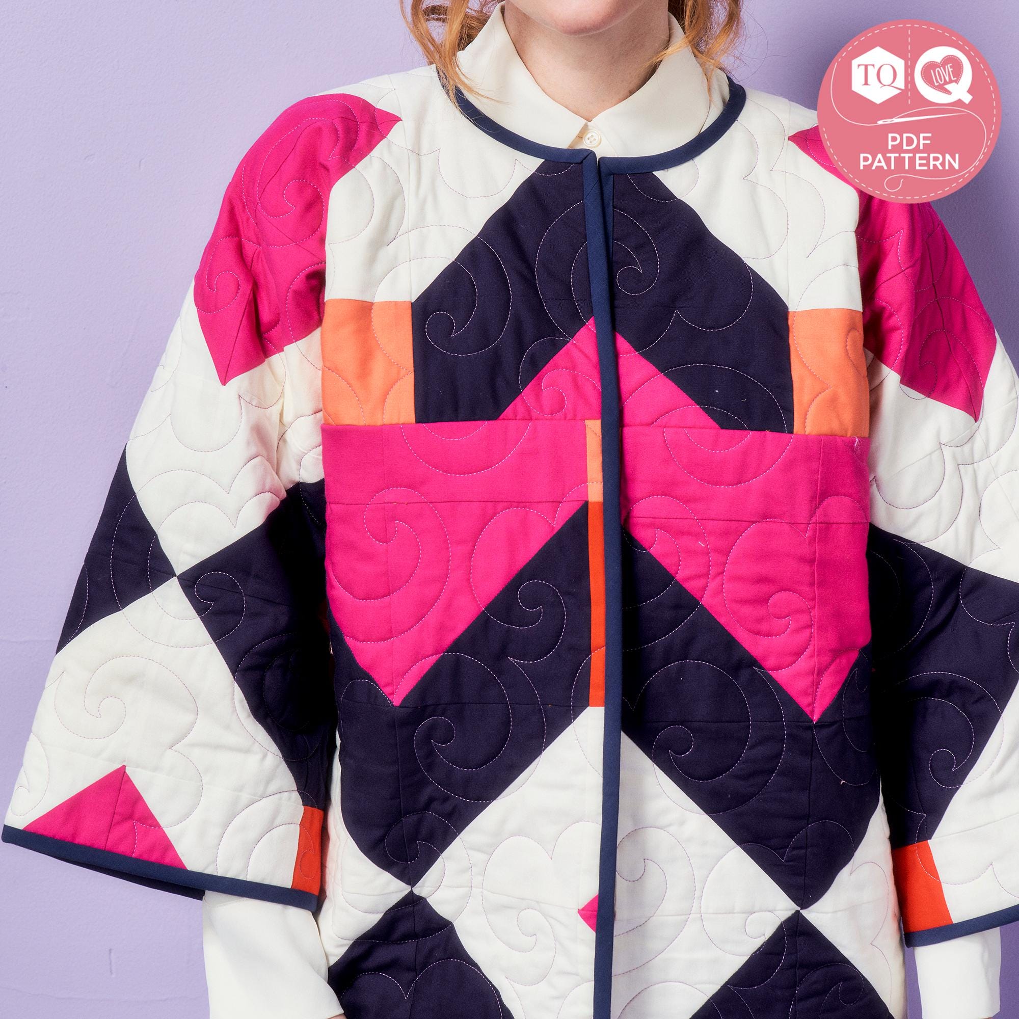 Quilted Jacket Pattern, Sewing Pattern, Patchwork Coat, Starry Quilt ...