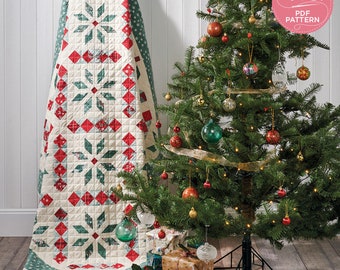 Christmas Quilt, Juniper, Digital Quilting Pattern, Stars and Jacob's Ladder, Today’s Quilter magazine, Lynne Goldsworthy, Instant Download