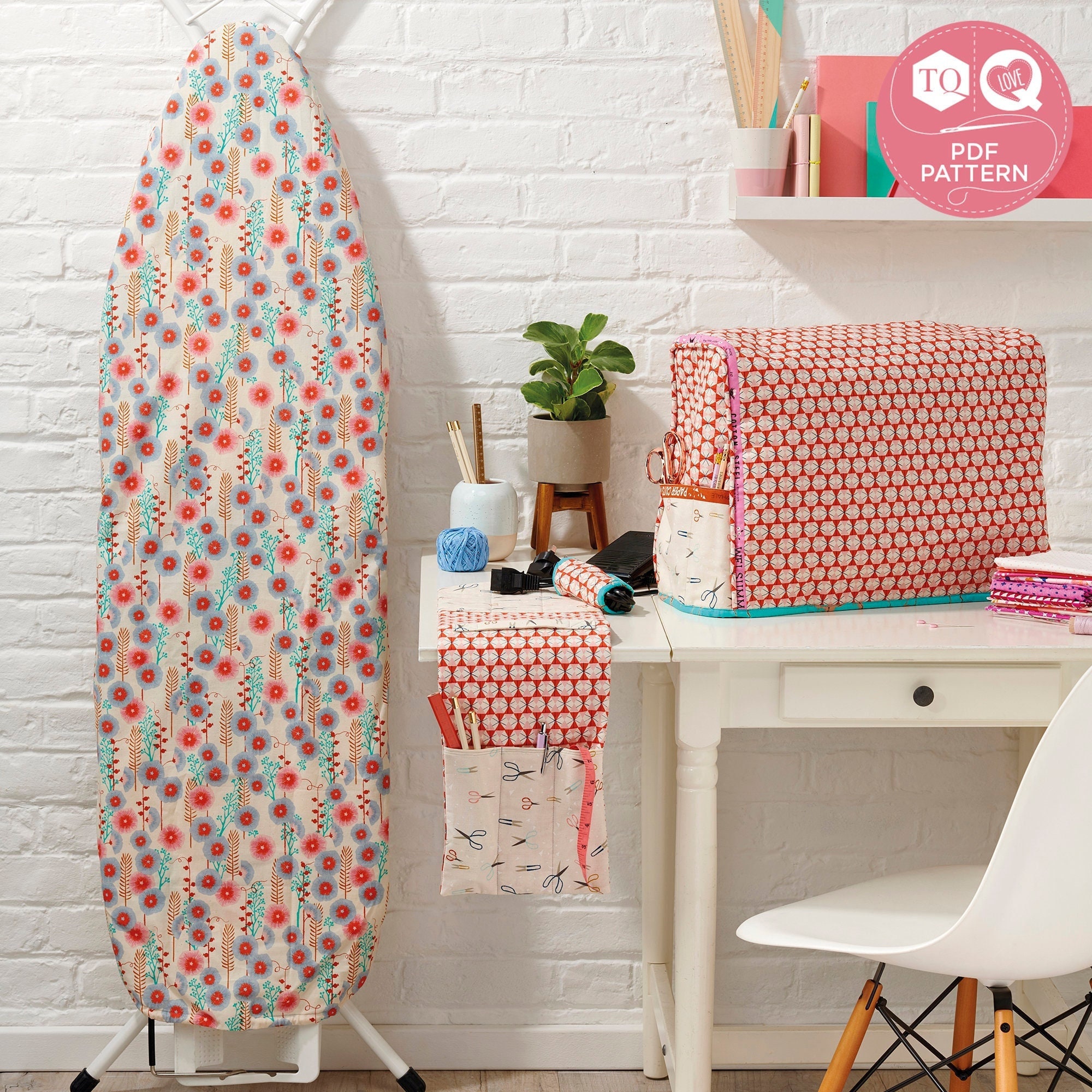 PADDED Ironing Board Cover With ELASTIC Around Edges, Riley Blake