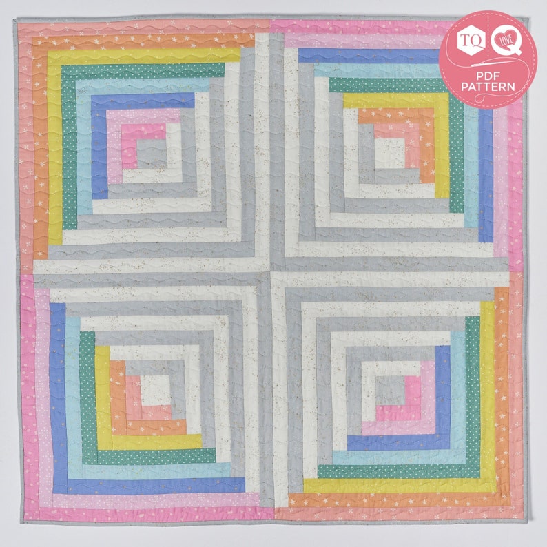 Log Cabin Quilt, Rainbow Cabins Pattern, Love Patchwork & Quilting