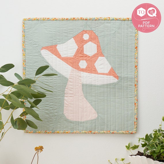 Foundation Paper Pieced Quilt, Toadstool Quilt Pattern, FPP Quilt Pattern, Love Patchwork & Quilting, Digital Pattern, Instant Download