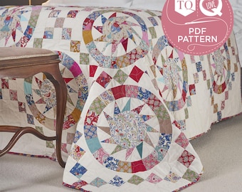 Silver Jubilee, Quilting Pattern, FPP and Template project, Today's Quilter, Digital Quilt Pattern, Instant PDF Download