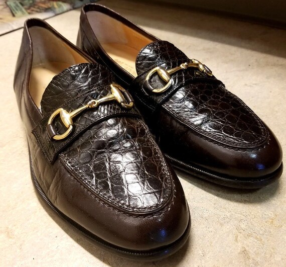 Caporicci Alligator Horsebit Loafers Shoes 8.5W Italy  display picture 3