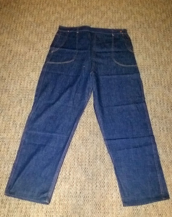 NOS 1940's High Waisted Denim Pants Dungarees. Wa… - image 6